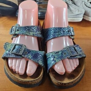 Birkenstock Papillio Sandals 39 Ladies Size 37 Snake Pattern 240-L-6 EU.-37.